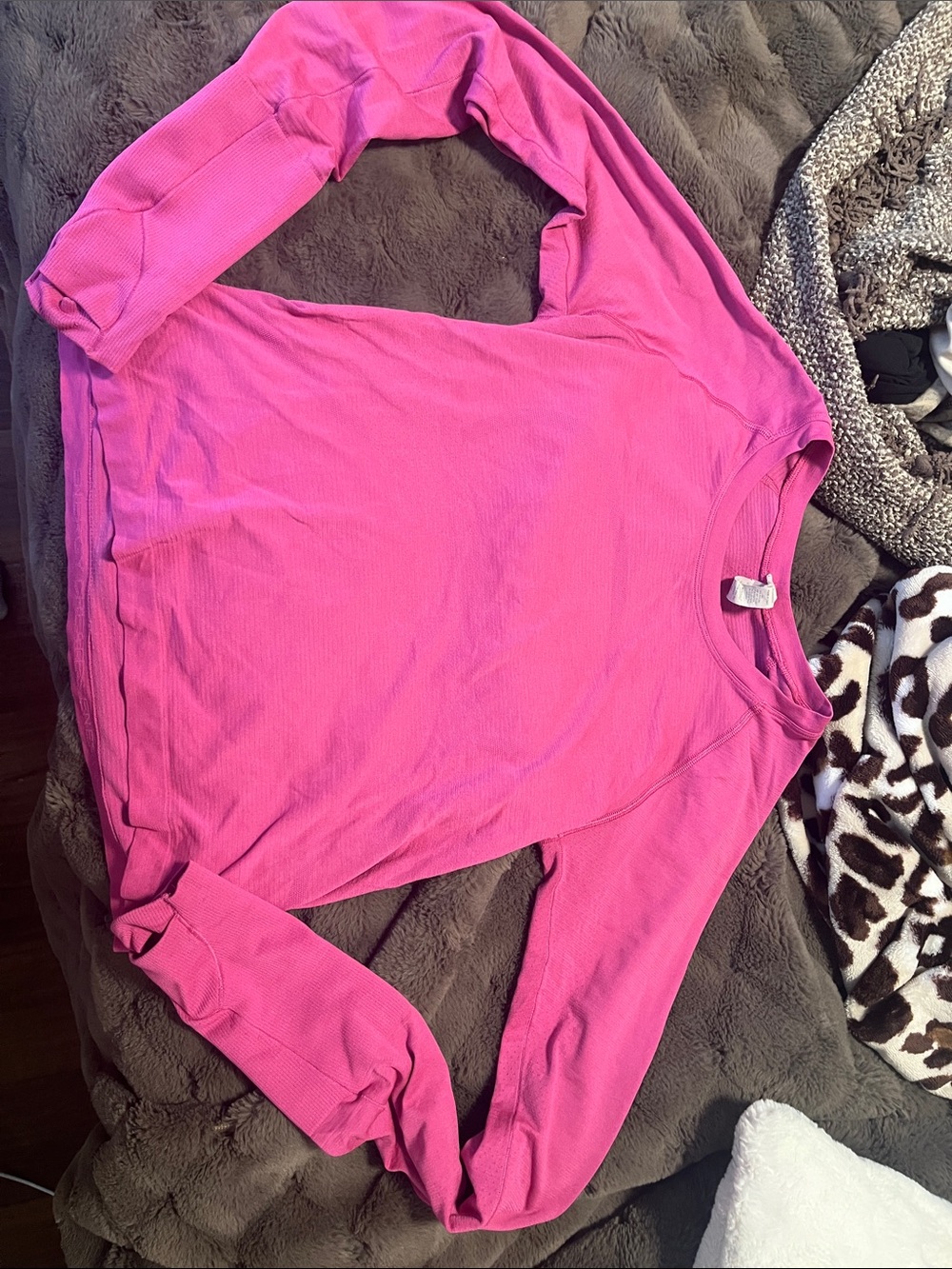lululemon athletica Bright Pink Long-Sleeve Crewneck Top